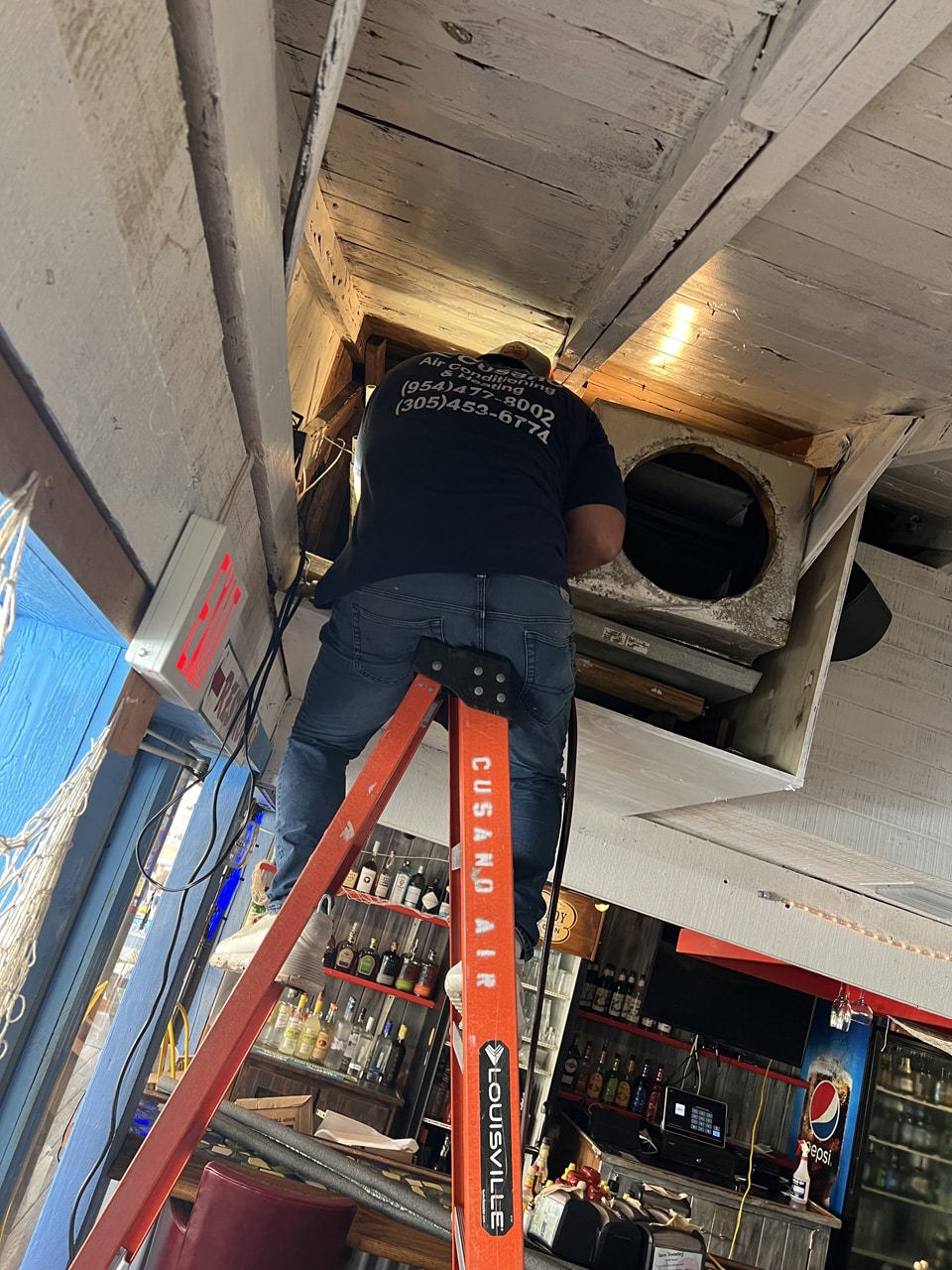 Pull and clean of an evaporator up in attic key largo